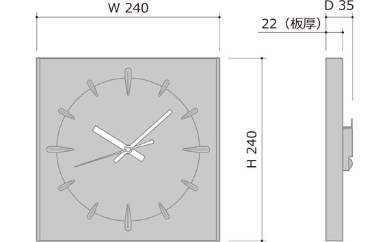 家具蔵 KAGURA 時計 ソアレ角 チェリー材 セイコークロック社製スイープムーブメント 掛け時計 天然木 茨城県 静音 おしゃれ 壁掛け時計 軽量 壁時計 北欧 シンプル 大きい アナログ オシャレ 木目調 チェリー無垢材 オイル仕上げ 【株式会社アイダ】【ho1330】