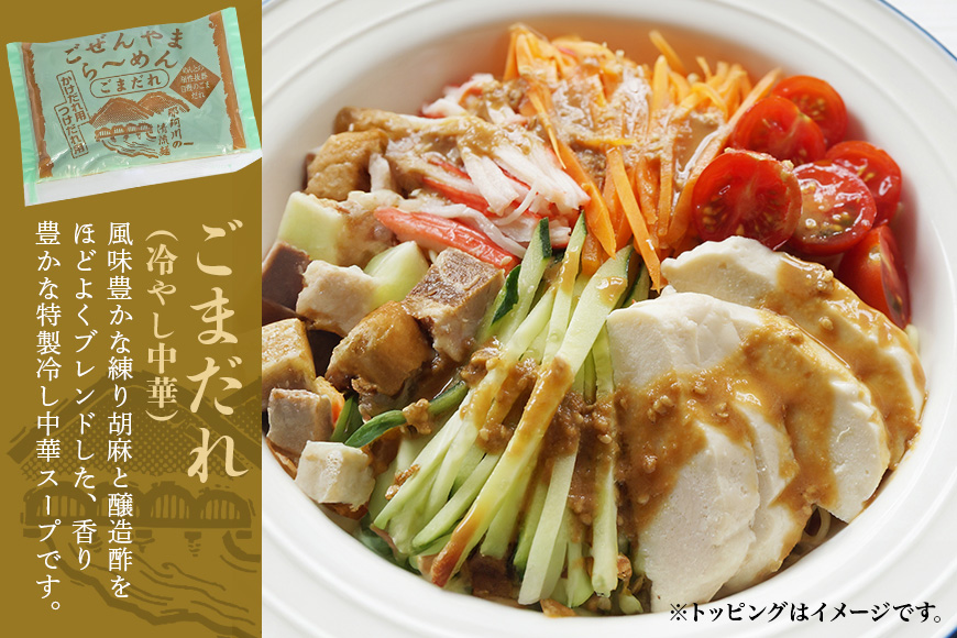 ごぜんやまらーめん 冷やし麺 細麺 ぶっかけ担々麺 冷やし中華 ごまだれ レモン 10食 セット 【有限会社軍司麺業】【ho1411】