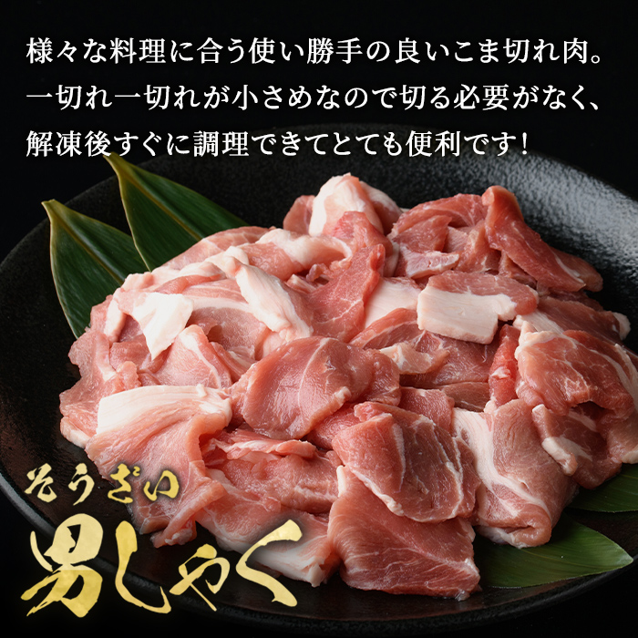 国産豚切り落としこま切れ冷凍1.5kg（250gｘ6パック） 【そうざい男しゃく（株式会社池延）】【ho1440】