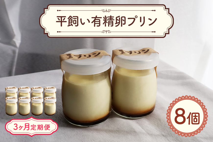 環の花 平飼い有精卵プリン 8個 3ヶ月定期便 スイーツ お菓子 濃厚 新鮮 国産 ぷりん 冷蔵 おやつ デザート たまご 贈り物 グルメ プレゼント 洋菓子 プリン スイーツギフト 詰め合わせ 誕生日 内祝い 高級 3ヶ月 定期便 【環の花】【ho1393】