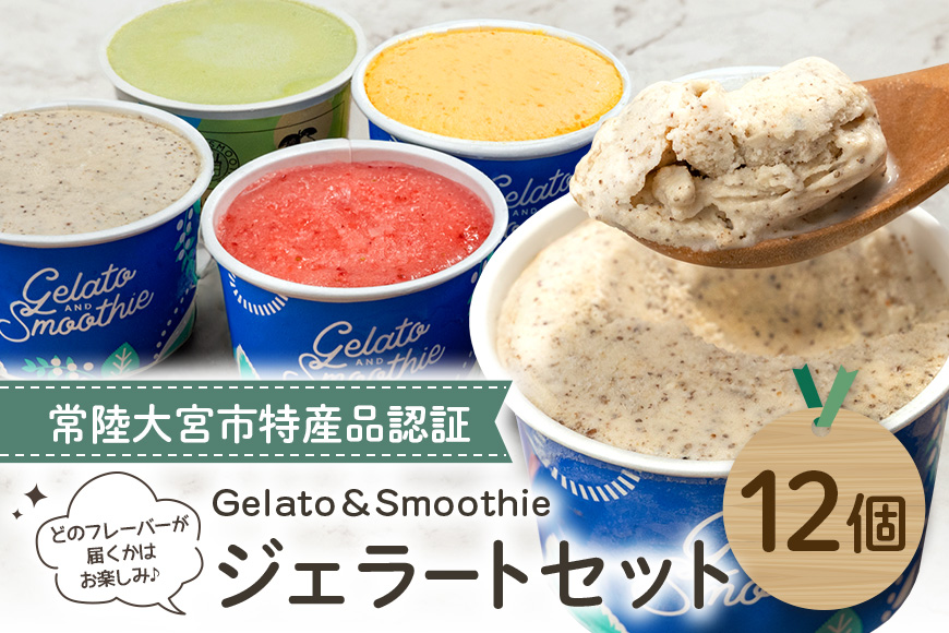Gelato＆Smoothie ジェラート バラエティセット 12個 スイーツ アイス おやつ デザート えごま ミルク 奥久慈 茶 アボカド いちご にんじん 【元気な郷づくり（株）】【ho1386】