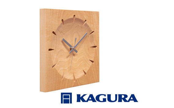 家具蔵 KAGURA 時計 ソアレ角 ハードメープル材 セイコークロック社製スイープムーブメント 掛け時計 天然木 茨城県 静音 おしゃれ 壁掛け時計 軽量 壁時計 北欧 シンプル 大きい アナログ オシャレ 木目調 ハードメープル無垢材 オイル仕上げ 【株式会社アイダ】【ho1332】