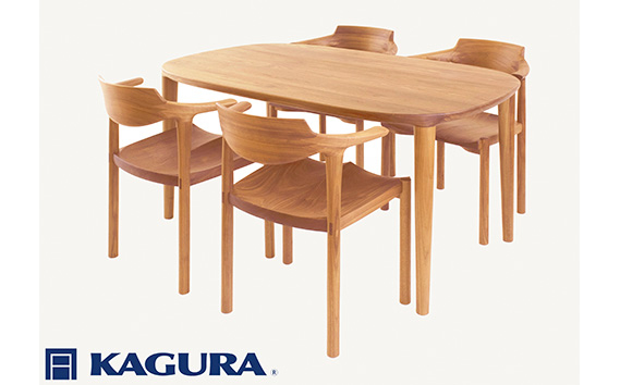 家具蔵 KAGURA ダイニングセット1650 グレース＆グランデ チェリー材 家具 テーブル アームチェア 木材 無垢材 無着色 職人 手作業 寛ぎ シンプル 洗練 茨城県 【株式会社アイダ】【ho1275】