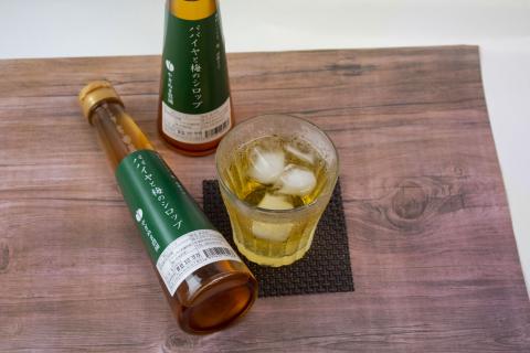 パパイヤと梅のシロップ 那珂パパイヤ 有機栽培 サンパパイヤ 栄養豊富 安心 安全 添加物不使用 ギフト 贈答 プレゼント ウメ ジュース ドリンク 200ml×2本 ノンアルコール クエン酸補給