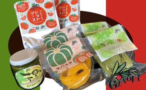 生パスタ バジル・かぼちゃ &ソース&バジルぺーストセット 生 パスタ 麺 食品 保存 備蓄 生麺 グルメ スパゲティ 本格 小麦 タリアッテレ 国産 めん 麺類