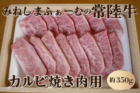 みねしまふぁーむの常陸牛 カルビ焼き肉用 約350g 黒毛和牛 最高級ブランド 常陸牛 お中元 牛肉 上品な脂の甘さ すき焼き 万能スライス 牛丼 肉ギフト 焼肉 肩ロース スライス 霜降り ブランド牛 国産牛 しゃぶしゃぶ 冷凍 薄切り 茨城