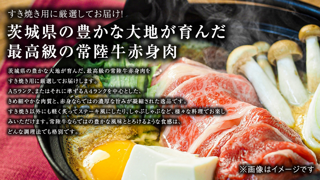 【 常陸牛 】 すき焼き用 赤身 500g 茨城県共通返礼品 化粧箱入り A4 A5 ブランド牛 国産 牛肉 肉 お肉 焼肉 バーベキュー 黒毛和牛 和牛 ギフト 贈答 [AD008ci]
