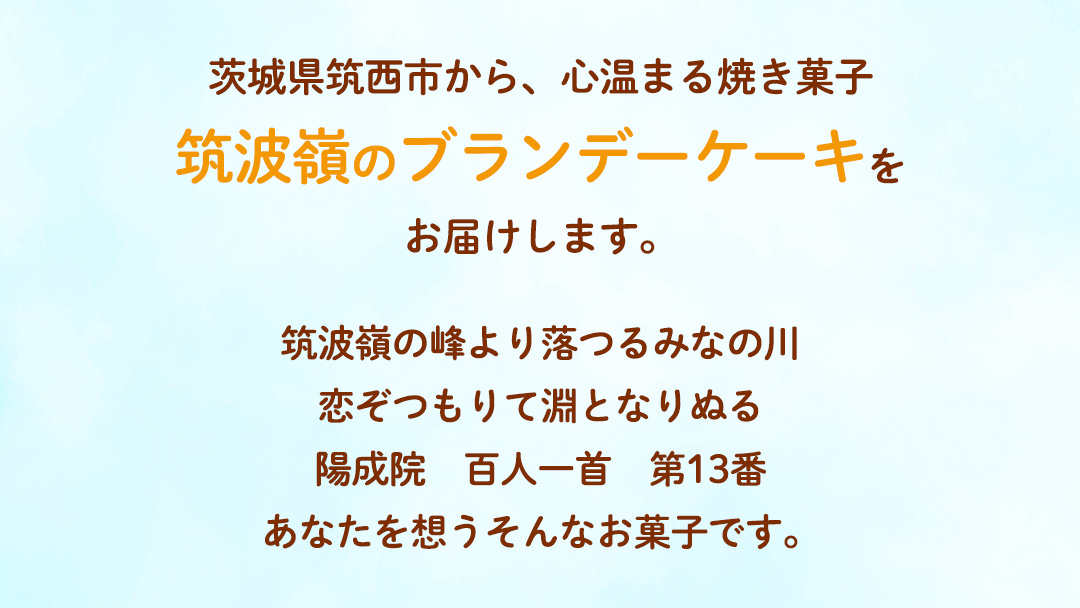 筑波嶺 の ブランデー ケーキ 1箱(6個入) ブランデーケーキ お菓子 おかし 菓子 銘菓 焼き菓子 [AT008ci]