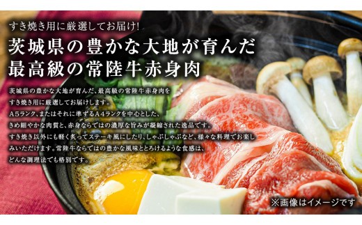 【 常陸牛 】 すき焼き用 赤身 500g 茨城県共通返礼品 化粧箱入り A4 A5 ブランド牛 国産 牛肉 肉 お肉 焼肉 バーベキュー 黒毛和牛 和牛 ギフト 贈答 [AD008ci]