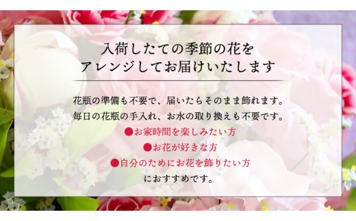 【 定期便 12ヶ月 】 毎月届く 季節の アレンジメント Lサイズ 花 生花 1年間 おうち時間 定期便 新生活 応援 [CT063ci] Lサイズ：定期便12回