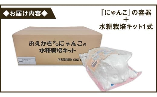 おえかきにゃんこ の 水耕栽培キット 家庭菜園 小物入れ 収納 インテリア 野菜 やさい 夏休み 自由研究 工作 [EM001ci]
