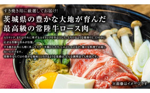 【 常陸牛 】 すき焼き用 ロース 500g 茨城県共通返礼品 化粧箱入り A4 A5 ブランド牛 国産 牛肉 肉 お肉 黒毛和牛 和牛 ギフト 贈答 [AD007ci]