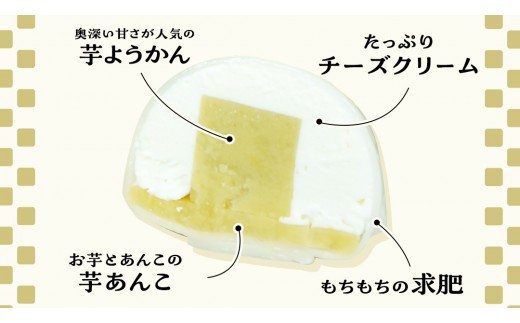 【 菓子庵たちかわ 】 おいもっ チーズ 大福 5個 ( 5個入 × 1箱 ) 手作り もちもち スイーツ 芋 イモ いも 芋あん 芋ようかん ようかん 羊羹 クリームチーズ もち 和菓子 菓子 お菓子 餡子 あんこ [AY015ci]