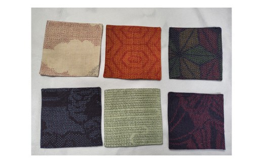 本場 結城紬 リメイク コースター ・ ６枚 1組 本場結城紬 リメイクコースター 手作り [BN034ci]