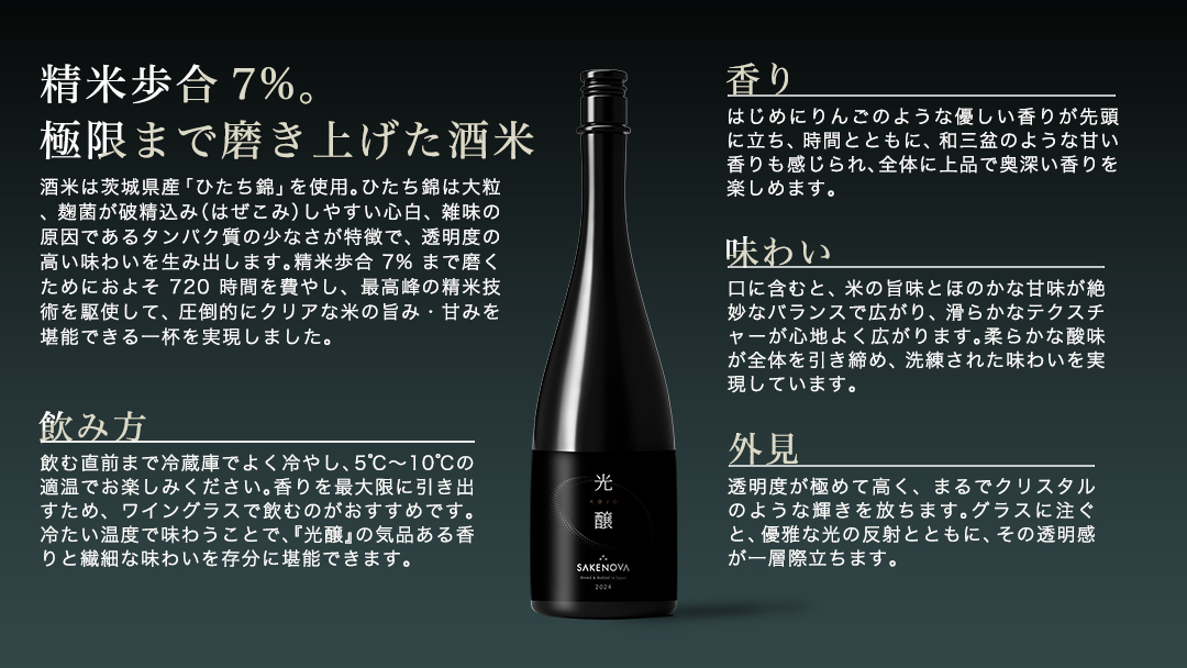 SAKENOVA 「 光醸 」 720mL 日本酒 酒 サケ サケアイ [DQ003ci]