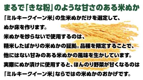 ミルキークイーン米 ぬか床 2kg ( タッパー容器付き ) 米 お米 コメ こめ ミルキークイーン ぬか漬け ぬか ぬかどこ [BJ005ci]