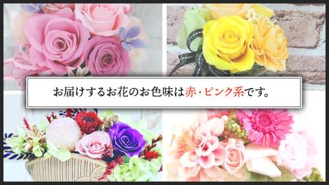 赤 ・ ピンク 系 プリザーブド フラワー S ギフト プレゼント 花 お祝い 贈答 記念日 [CT070ci]