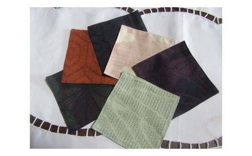 本場 結城紬 リメイク コースター ・ ６枚 1組 本場結城紬 リメイクコースター 手作り [BN034ci]