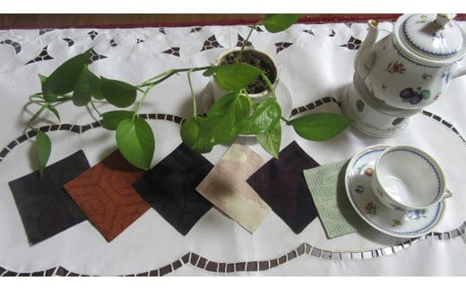 本場 結城紬 リメイク コースター ・ ６枚 1組 本場結城紬 リメイクコースター 手作り [BN034ci]