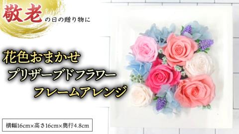 【 敬老の日 】 花色おまかせ プリザーブドフレーム アレンジ ギフト プレゼント 花 お祝い 贈答 記念日 [CT075ci]