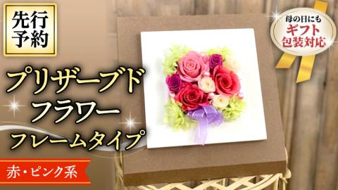 【 母の日 】 赤 ・ ピンク 系 プリザーブド フレーム アレンジ ギフト プレゼント 花 お祝い 贈答 記念日 [CT073ci01]