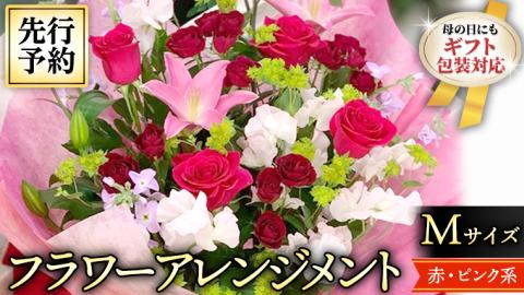 【 母の日 】 フラワー アレンジメント M 赤・ピンク 系 ギフト プレゼント 花 お祝い 贈答 記念日 インテリア [CT082ci01]