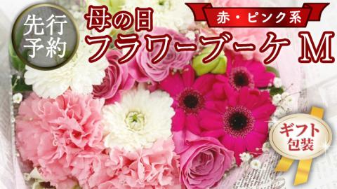 【 母の日 】 ブーケ M 赤 ・ ピンク 系 ギフト プレゼント 花 お祝い 贈答 記念日 [CT091ci]