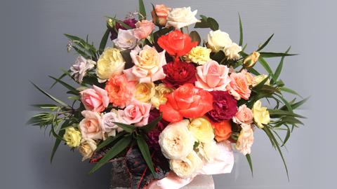 バラ「香りのバラアレンジメント」（バラ風呂・バラジャム対応）[BN004ci]