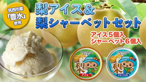 梨アイス＆梨シャーベットセット 豊水 食べ比べ [BW067ci]