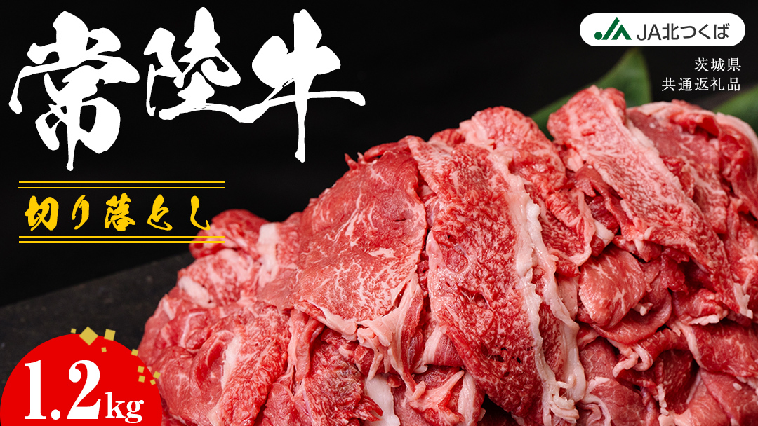 【 JA北つくば 】 常陸牛 切り落とし 1.2kg ブランド牛 銘柄牛 A5 A4 牛肉 牛 和牛 お肉 にく 切落し 焼肉 バーベキュー ギフト 贈答 贈り物 茨城県共通返礼品 [AE043ci]
