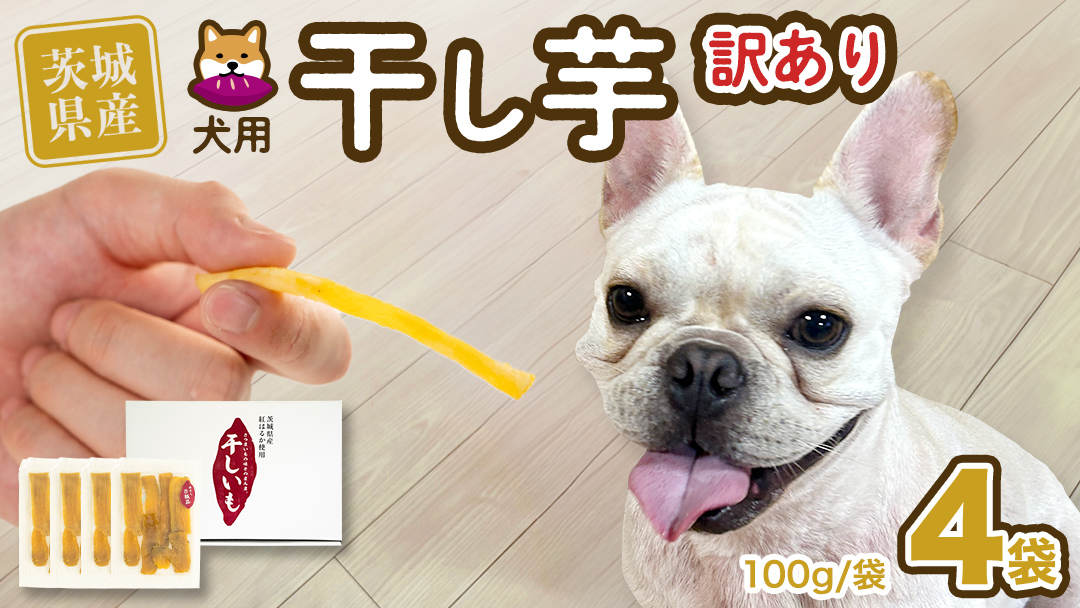 【 塚田商店 】 犬用 干し芋 訳あり 100g × 4袋 無選別 ドックフード ペットフード 犬 国産 無添加 さつまいも 芋 おやつ 和菓子 いも イモ 工場直送 マツコの知らない世界 [BD033ci]