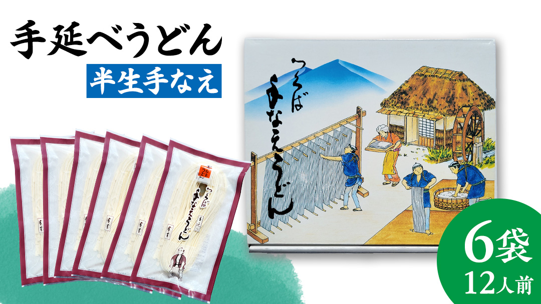手延べうどん 半生手なえ 6袋 ( 12人前 ) 麺 めん 半生 [BE009ci]