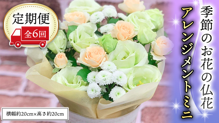 季節のお花の仏花アレンジメントミニ＊定期便6回 アレンジメント 仏花 生花 お供え [CT028ci]
