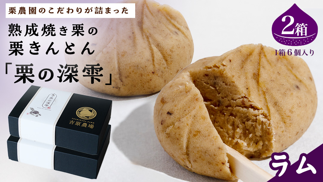 栗きんとん 「 栗の深雫 」 ラム 2箱 ～くりのしずく～ 12個 完熟 栗 くり クリ 和菓子 おかし お菓子 贈り物 ギフト 果物 フルーツ 秋 冬 [CX028ci]