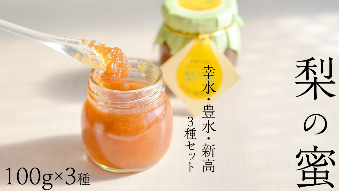 梨の甘味を詰め込んだ「 梨の蜜 ( 幸水 ・ 豊水 ・ 新高 )」 3個 セット 添加物不使用 手作り ジャム スイーツ デザート 果物 フルーツ 和梨 なし ナシ [DS001ci]