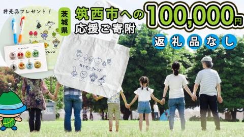 【返礼品なし】茨城県筑西市を 応援！ ＼ ちっくん ・ ちくせいフレンズグッズ プレゼント ／ 応援寄附金 100,000円 数量限定 期間限定 キャンペーン [ZZ010ci]