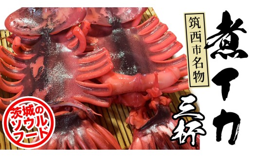 筑西市名物 煮イカ（三杯）いか 筑西 茨城 ソウルフード ご当地グルメ 名物 海鮮 魚介 冷凍 ［BW090ci］