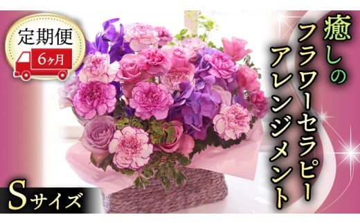 【 6ヶ月 定期便 】 癒し の フラワー セラピー アレンジメント Sサイズ お花 花 はな アレンジ リラックス リフレッシュ ストレス [CT121ci]