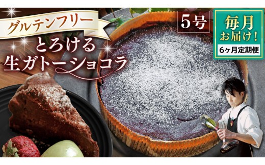 【 定期便 6ヶ月 】 スイーツコンテスト 日本一 シェフ の「 とろける 生 ガトーショコラ 」 5号 手作り ケーキ チョコ チョコレート ショコラ 誕生日 バースデーケーキ 誕生日ケーキ クリスマス クリスマスケーキ 定期便 6ヶ月 [CF018ci]