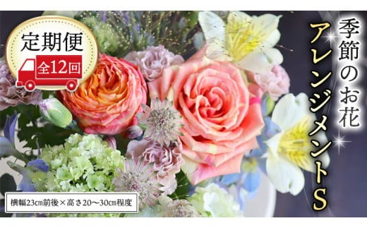 ≪定期便≫季節のお花アレンジメントS＊12回 アレンジメント 生花 [CT018ci] Sサイズ：定期便12回