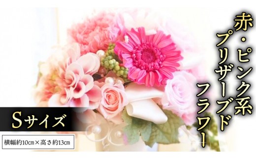 赤 ・ ピンク 系 プリザーブド フラワー S ギフト プレゼント 花 お祝い 贈答 記念日 [CT070ci]