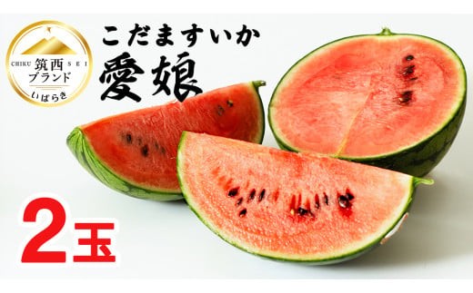 こだますいか 「 愛娘 」 2玉 2026年産 先行予約 筑西ブランド こだまスイカ 小玉スイカ すいか スイカ フルーツ 果物 [AF079ci]