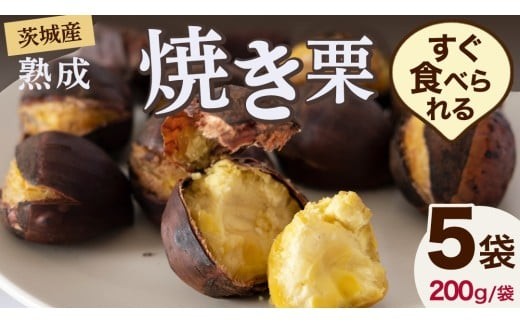 【 吉原農場 の 完熟栗 】 熟成 焼き栗 5袋 ( 200g × 5袋 ) 令和7年産 完熟 栗 くり クリ 栗ごはん 贈答 ギフト 果物 フルーツ 数量限定 旬  秋 冬 正月 おせち [CX001ci]