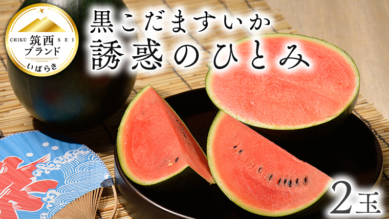 [ JA北つくば ] 黒こだますいか 「 誘惑のひとみ 」 2玉 先行予約 小玉すいか 小玉 すいか スイカ 果物 フルーツ [AE018ci]