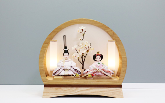 ピーカブーひな人形　春小町ウッドドームケース