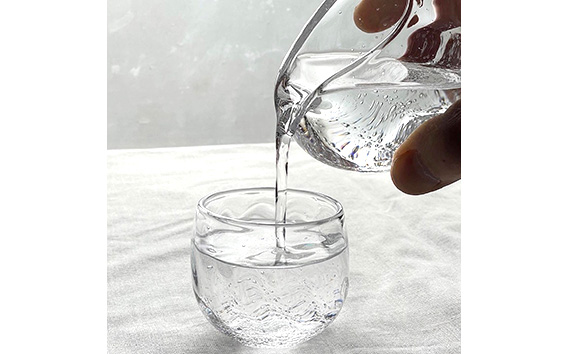 【坂東市合併20周年記念限定コラボ返礼品】さざ波球体酒器セット×日本酒 将門「純米大吟醸」山田錦720ml