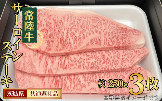 【常陸牛】サーロインステーキ　約250g×3枚＜茨城県共通返礼品＞