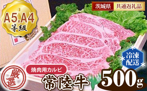 常陸牛 厳選！焼肉用カルビ500g（A5・A4等級）＜茨城県共通返礼品＞