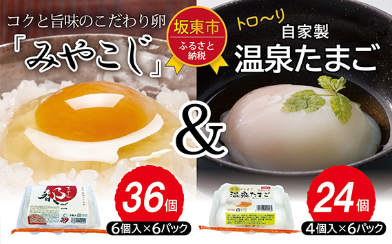 伝承卵「みやこじ」と「温泉たまご」の詰合せ