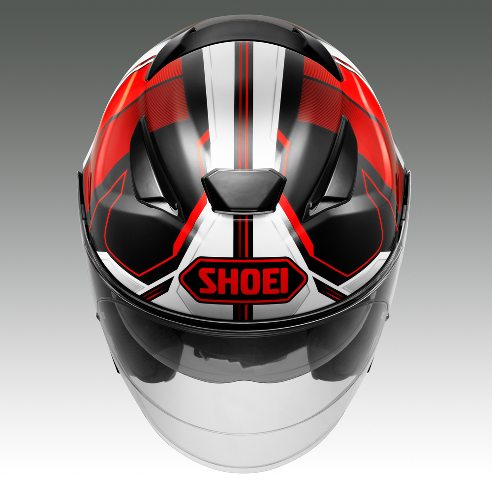 SHOEIヘルメット「J-Cruise 3 WHIZZY (RED／BLACK)」XL フィッティングチケット付｜ジェット バイク ツーリング ショウエイ [1450]